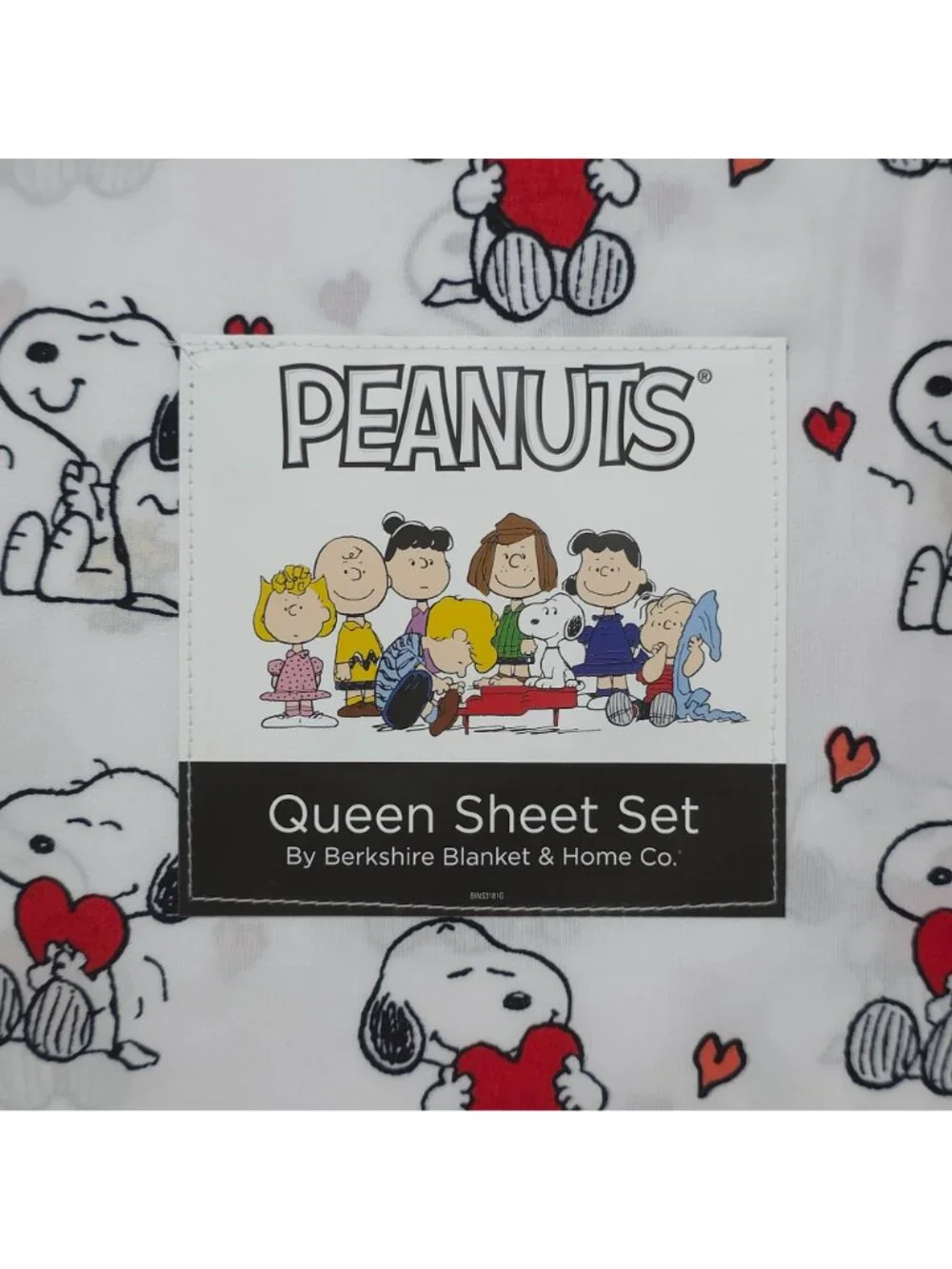 Peanuts Snoopy Hearts Queen Sheet Set Bedding Berkshire Romantic Valentines